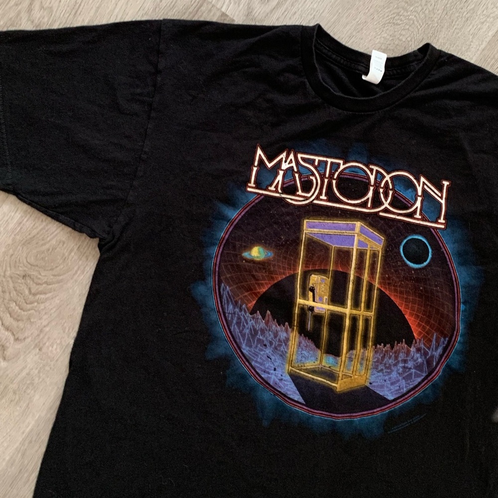 Mastodon Cosmic Phone Booth Tultex Black Graphic T-Shirt